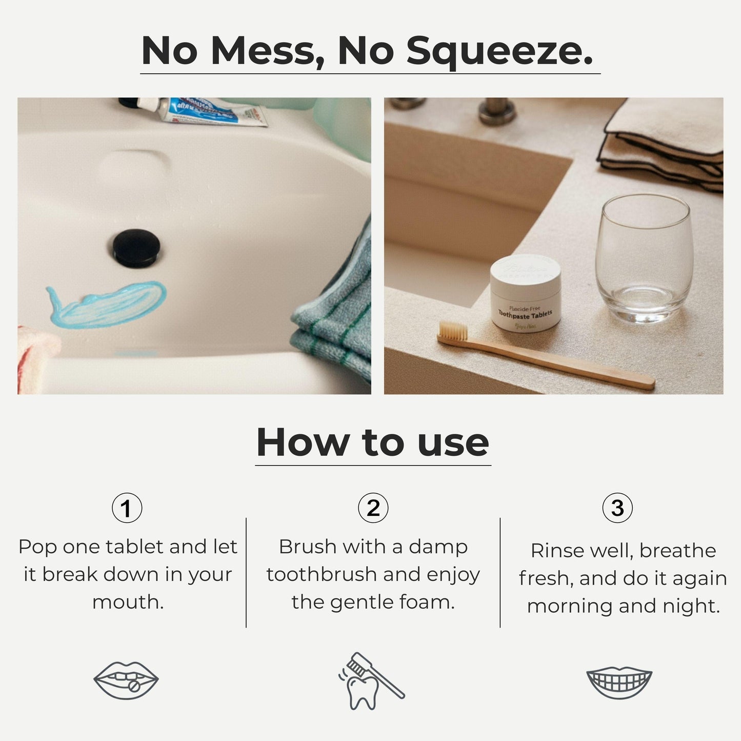 Fluoride-Free Yuzu Mint Toothpaste Tablets — 4 Month Supply