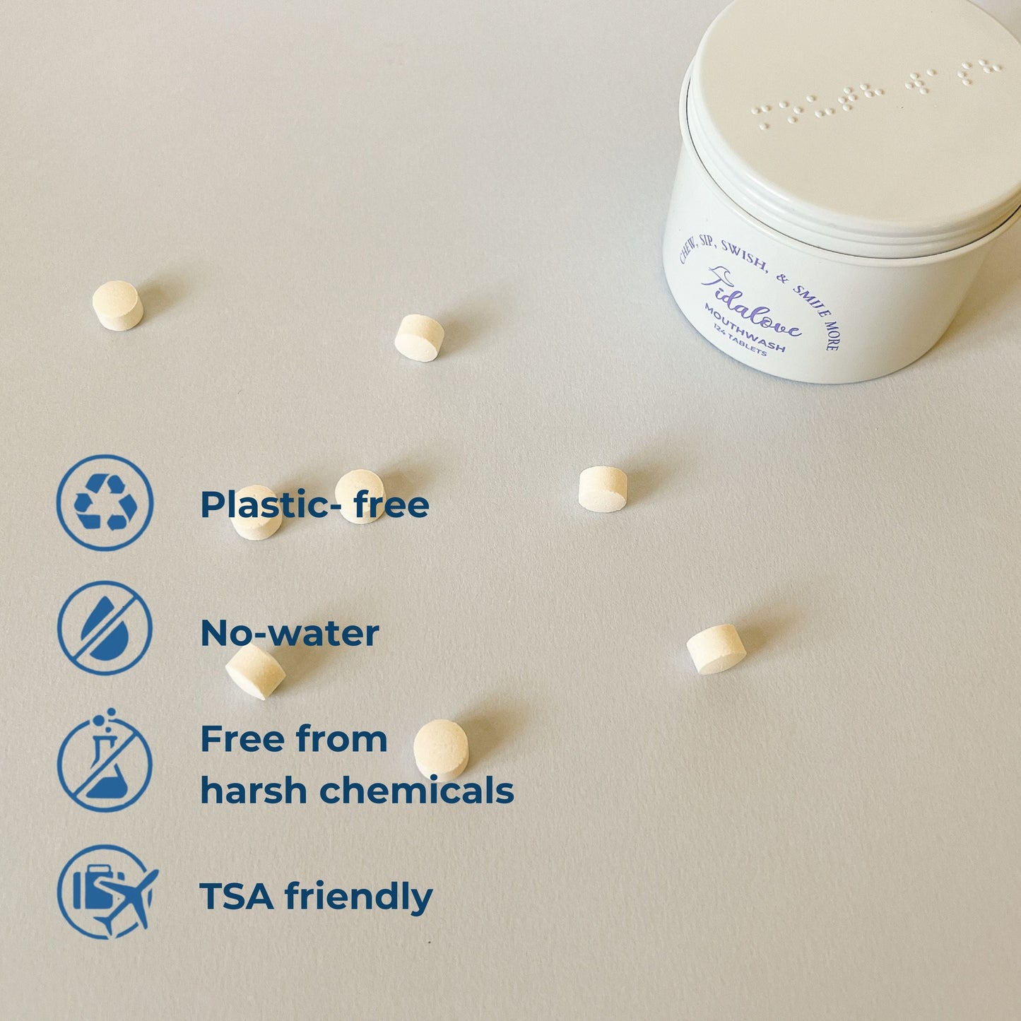 Fluoride-Free Minty Frost Mouthwash Tablets