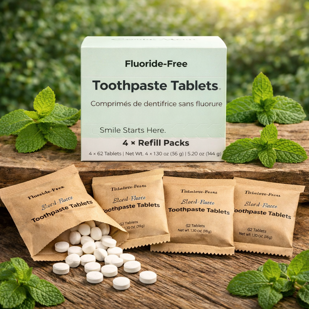 Fluoride-Free Cool Mint Toothpaste Tablets — 4 Month Supply