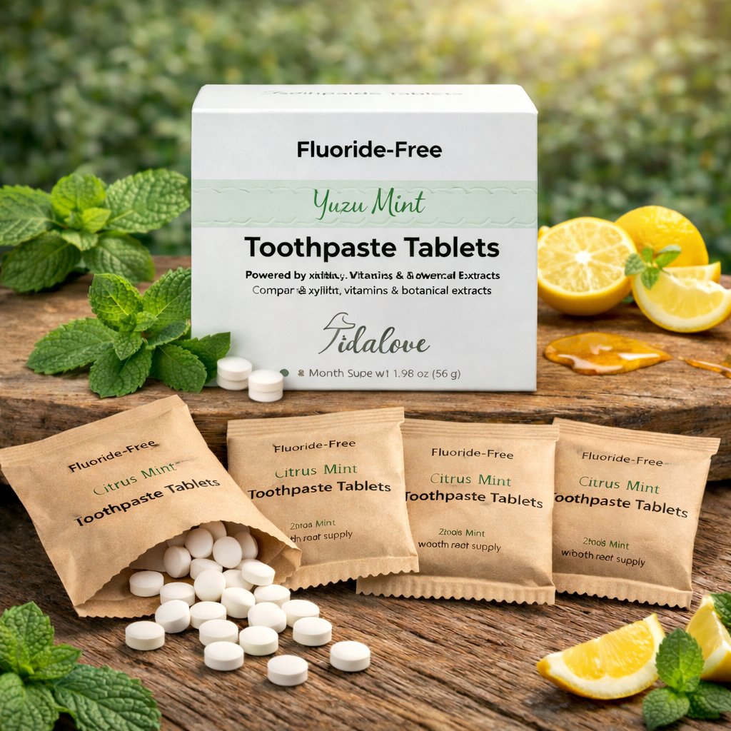 Fluoride-Free Yuzu Mint Toothpaste Tablets — 1 Month Supply