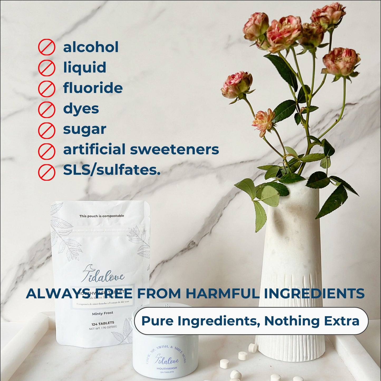 Fluoride-Free Minty Frost Mouthwash Tablets